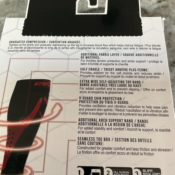 CSX Compression Sport Sock 20-30 mmHg Size XL black/silver - Picture 4 of 8